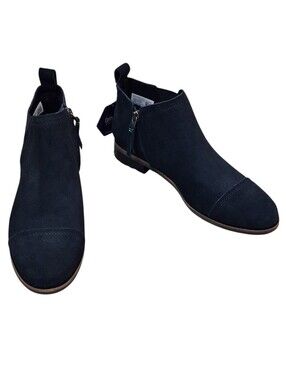 Toms Women Reese Ortholite Black Suede Booties